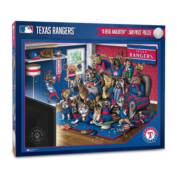 YouTheFan MLB Texas Rangers Purebred Fans Puzzle-A Real Nailbiter (500-Piece)