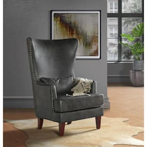 Charcoal Elia Chair with Chrome Nails In Sierra