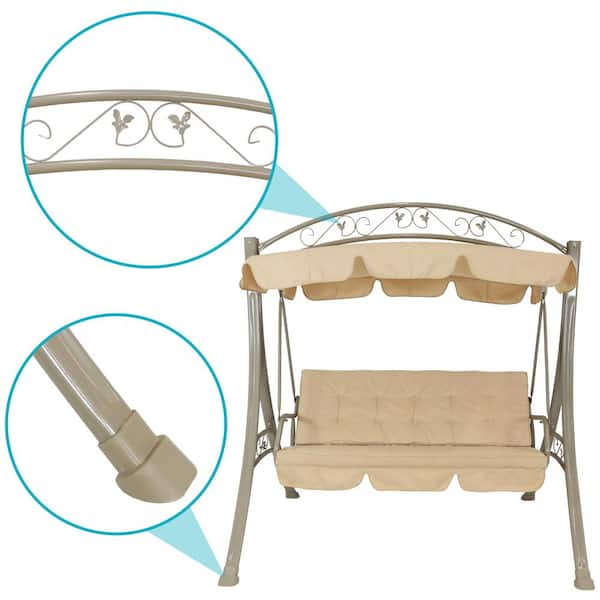 ③かなえ 様 swing Amazon.com : Sunnydaze 3-Seat Deluxe Patio Swing with Steel