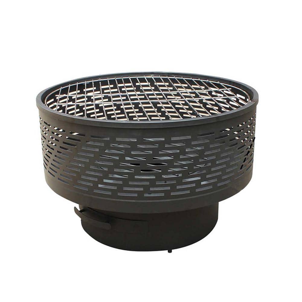 26 in. Wood Burning Lightweight Portable Outdoor Fire Pit With Faux Wood Li