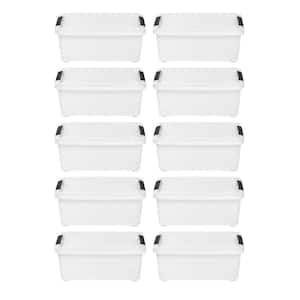 12.95 qt. Stack and Pull Clear Storage Box (10-Pack)