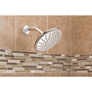 Eco-Performance 1-Spray Patterns 8 in. H Wall Mount Low Flow Fixed Shower Head in Chrome