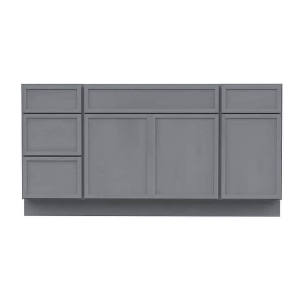 69 in. W x 21 in. D x 32.5 in. H Bath Vanity Cabinet without Top in Silver (Unassembled)