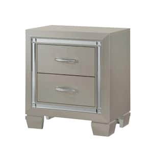 Glamour Youth 2-Drawer Champagne Nightstand