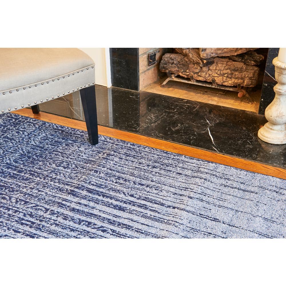Reversible Tufted Blue Spot 10' x 14' Easy Care Rug
