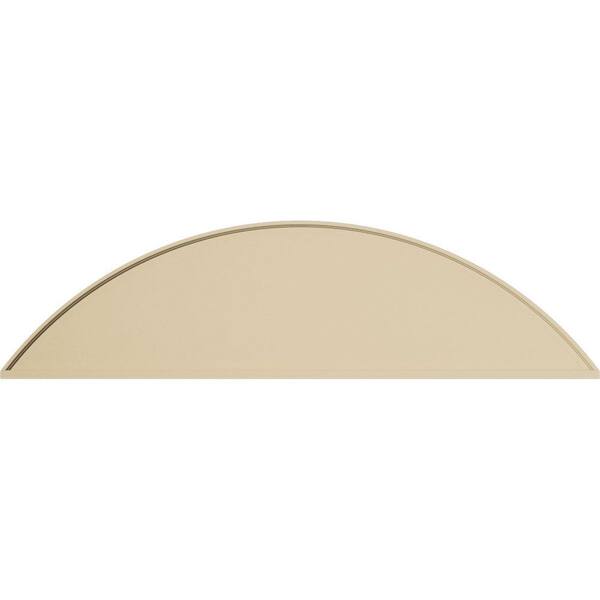 Ekena Millwork 74 in. W x 19-1/2 in. H x 2 in. P Segment Arch Smooth Signature Urethane Pediment, Primed Tan