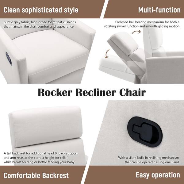 Linen Recliner Seat Cushion Cushion Integrated Rocking Chair