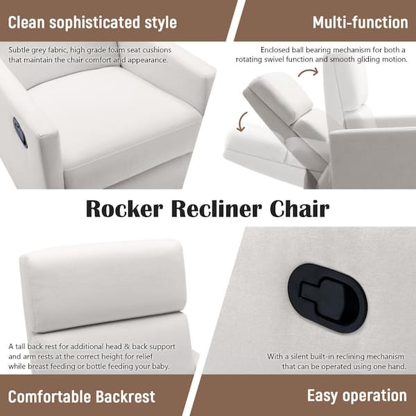 Linen Recliner Seat Cushion Cushion Integrated Rocking Chair