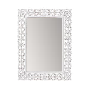 24 in. x 18 in. Calie White Framed Rectangle Decorative Mirror