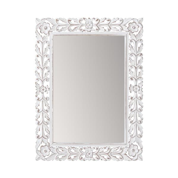 Habitat 24 in. x 18 in. Calie White Framed Rectangle Decorative Mirror