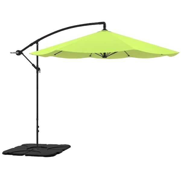 Pure Garden 10 ft. Steel Cantilever Patio Umbrella in Lime Green with