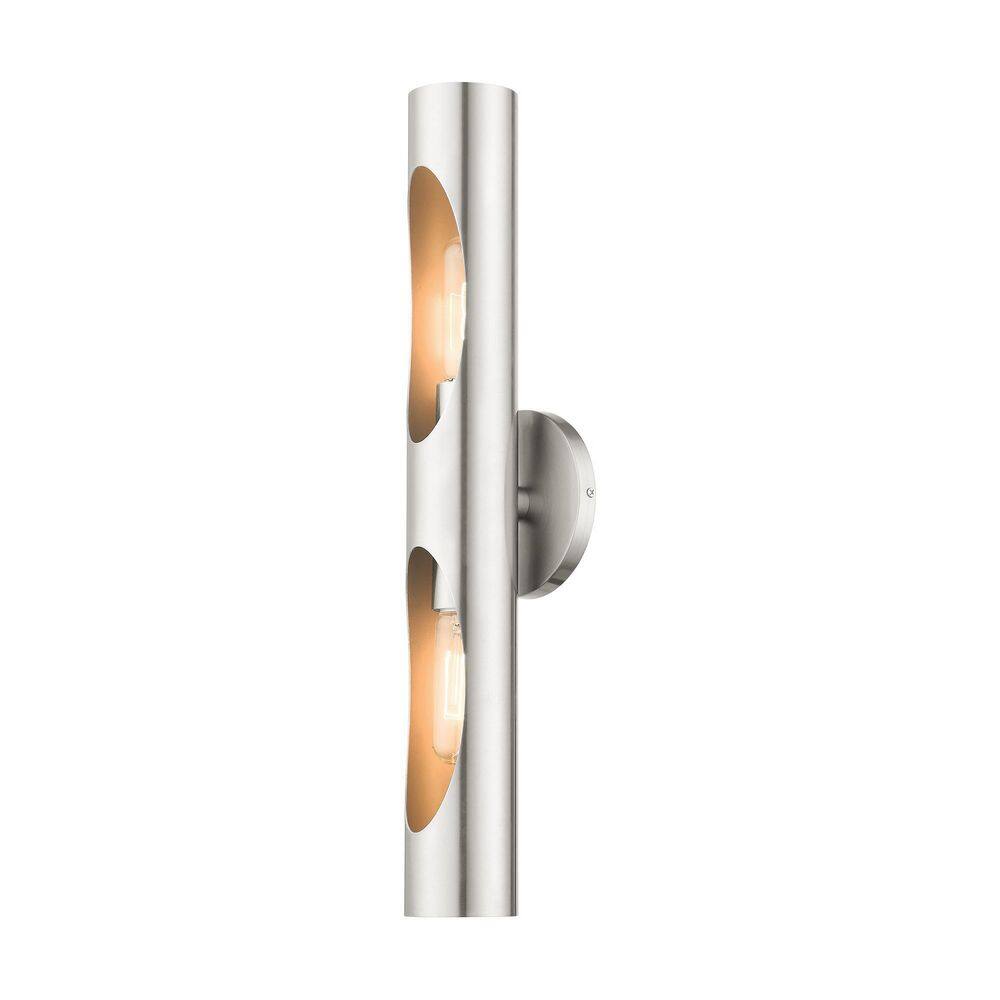 Novato Minimalist Brushed Nickel 2-Light Dimmable Sconce