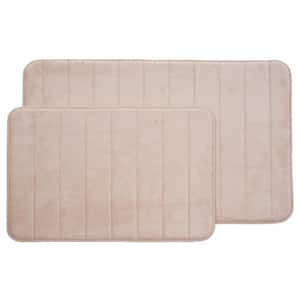 Truly Soft Memory Foam Tan 30 in. x 20 in. Polyester 2-Piece Bath