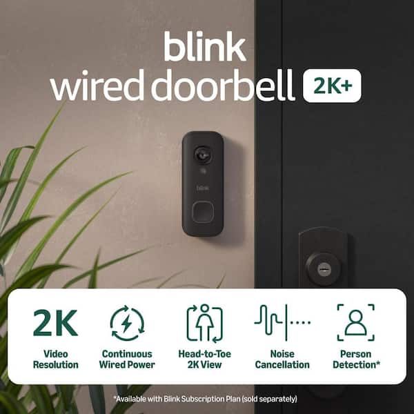 Blink Hardwired Operated Doorbell 2K Plus Head-to-Toe Wired 2K