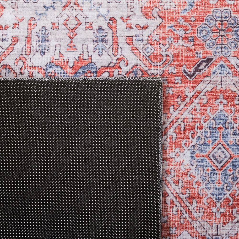 Tucson Rust and Beige Square Washable Area Rug