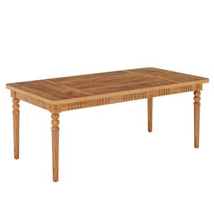 Roesler Farmhouse Oak Wood 63 in. 4-Leg Dining Table Seats 4, Kitchen Table with Solid Wood Turned Legs, Dinner Table
