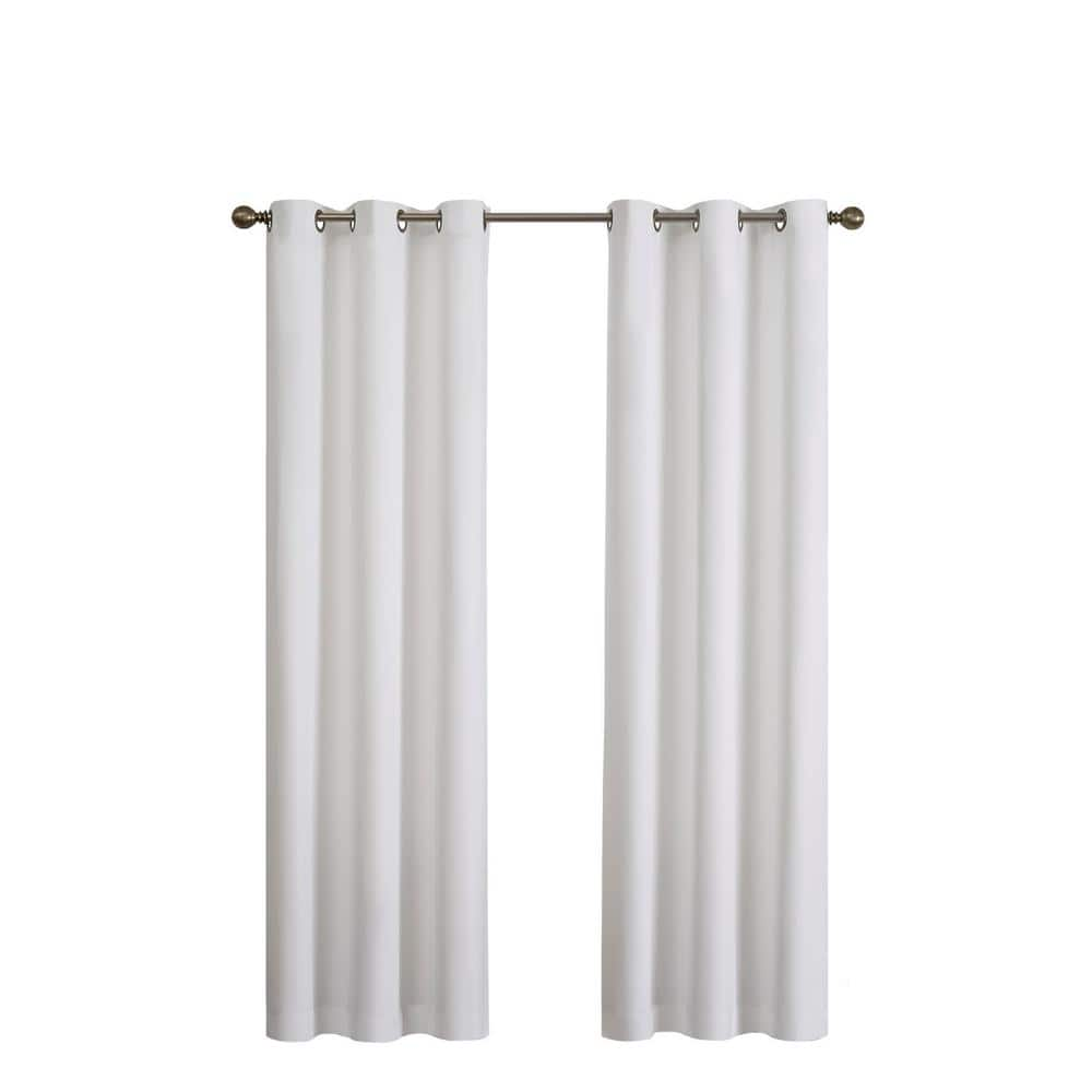 Eclipse White Thermal Grommet Blackout Curtain 42 In W X 63 In L 10708042x063whi The Home Depot