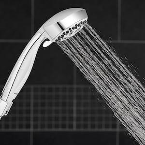 6-Spray Pattern with 1.8 GPM 3.3 in. Single Wall Mount Handheld Adjustable Shower Head in Chrome