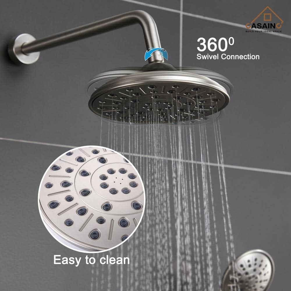 Brushed Nickel Multi-Head Wall Mounted Shower System