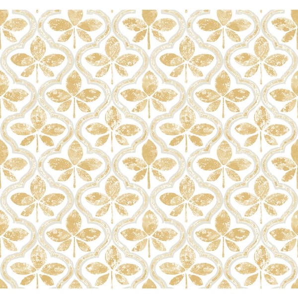 Sevilla Ochre Yellow Matte Pre-pasted Paper Wallpaper 60.75 sq. ft
