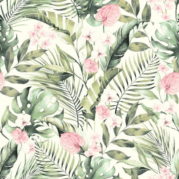 Harrietta Green Tropical Floral Wallpaper