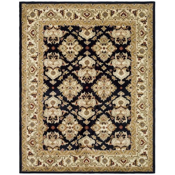 SAFAVIEH Heritage Black/Ivory 6 ft. x 9 ft. Border Area Rug
