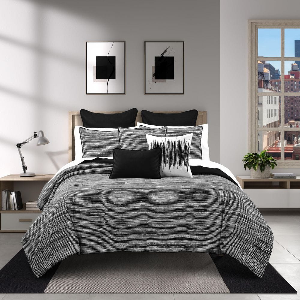 Dalton Black Polyester King/Cal King 3Pc. Comforter Set