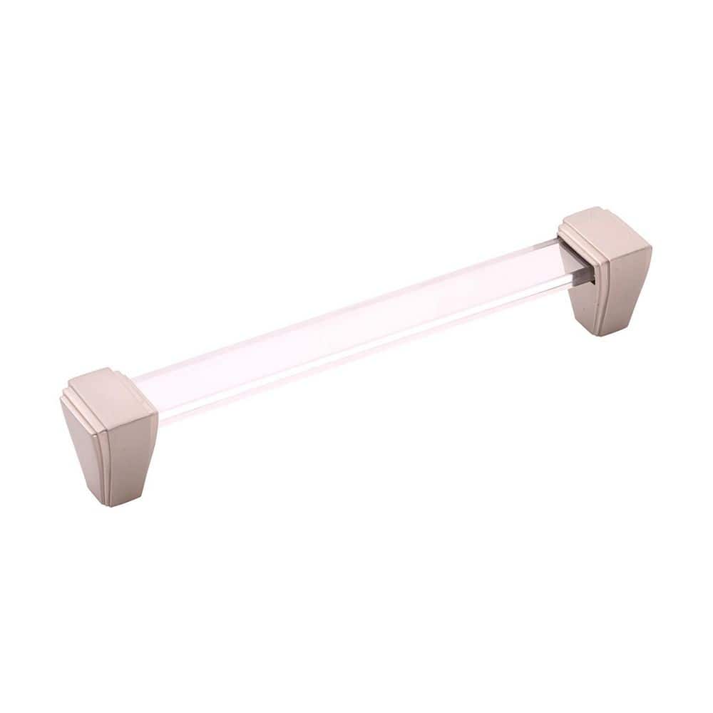 Belleclaire Collection Pull 6-5/16 in. (160 mm) Center to Center Crysacrylic with Satin Nickel Bar Cabinet Pull price history on PriceWatchPro