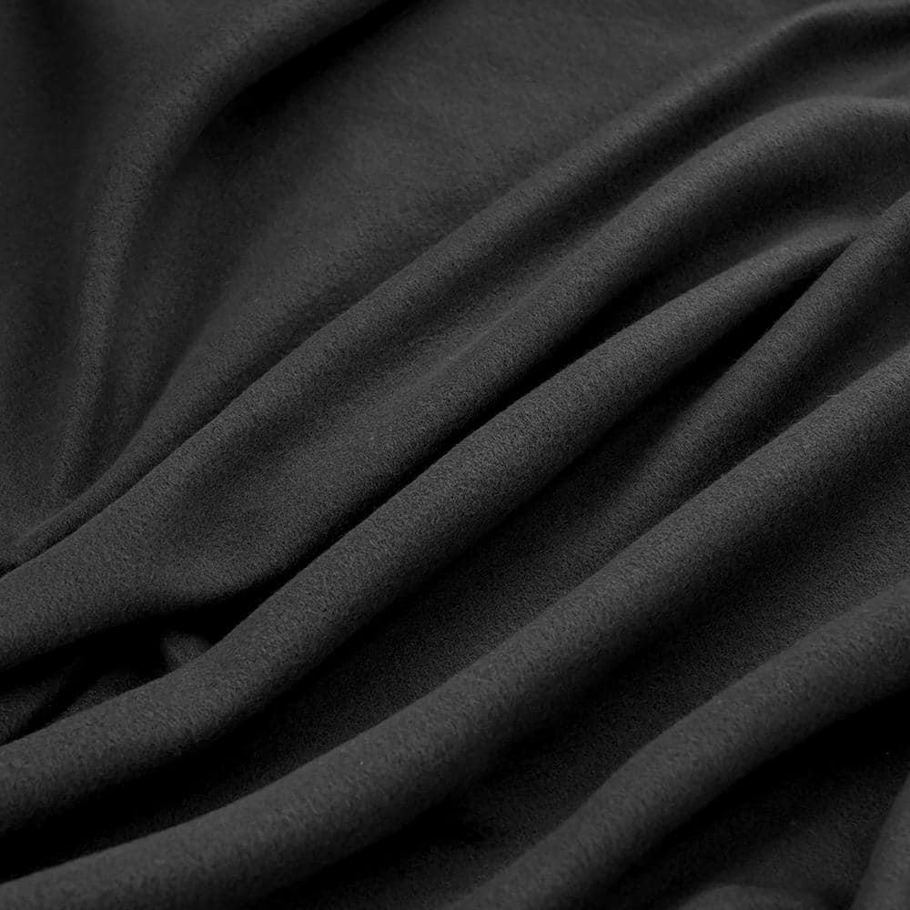Black Queen Size Polyester Fleece Blanket with Satin Binding