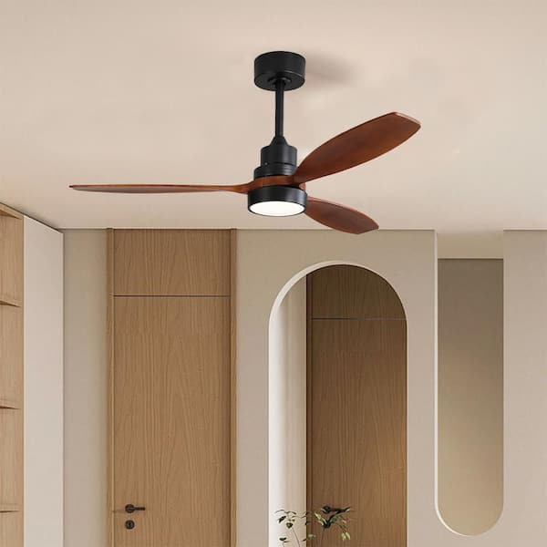 Shinevoy 52 in. Indoor Wood Low Profile Ceiling Fan with Solid