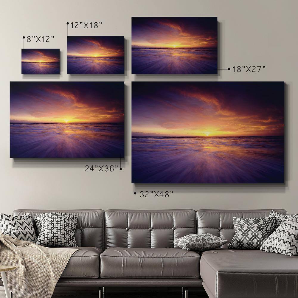 Regal Ocean Sunset Landscape Canvas Wall Art, 8" x 12"