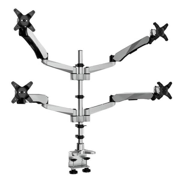 Full Motion Quad Monitor Desk Mount with Spring Arms