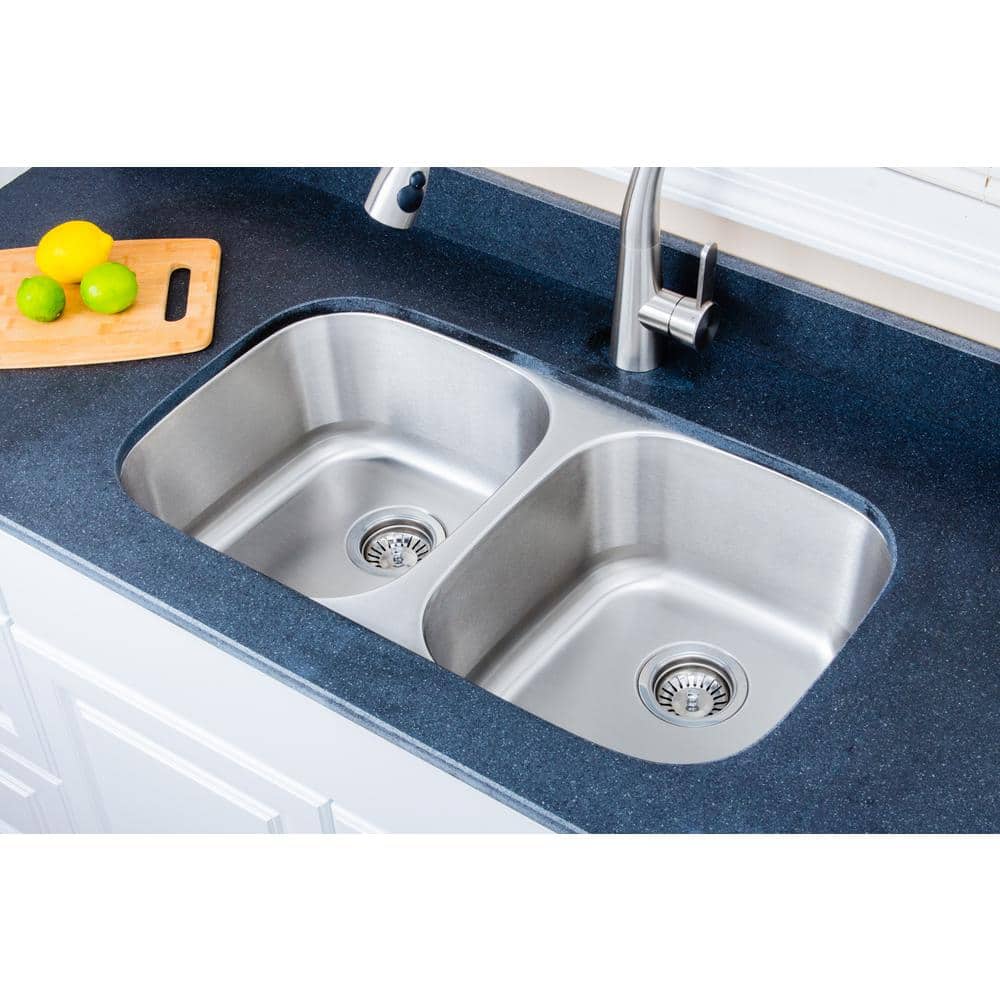 32-Inch Stainless Steel Double Bowl Drop-In Kitchen Sink