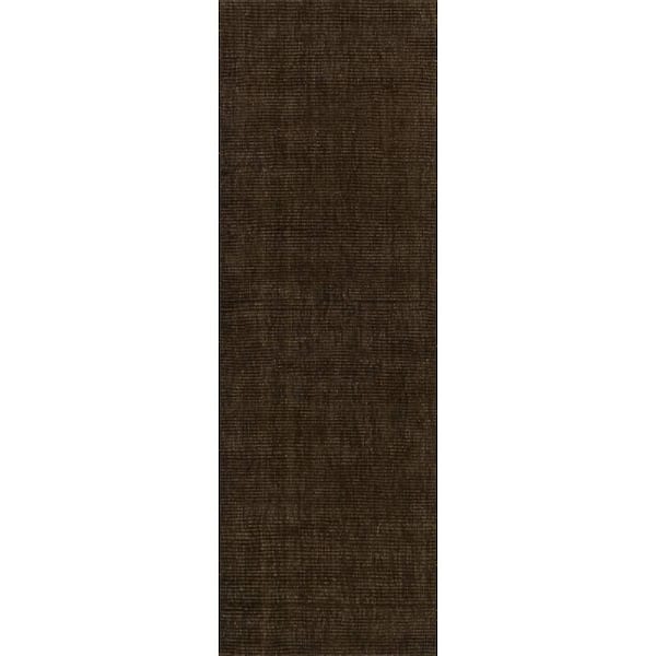 Nate Berkus x Rugs Crosby Solid Wool Cozy Brown 3 ft. x 8 ft. Indoor Runner Rug