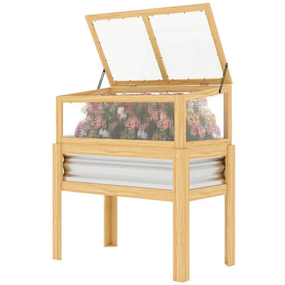 Metal Rectangular Raised Garden Bed in Natural Wood (35.4 in. L x 19.7 in. W x 39.2 in. H) price history on PriceWatchPro