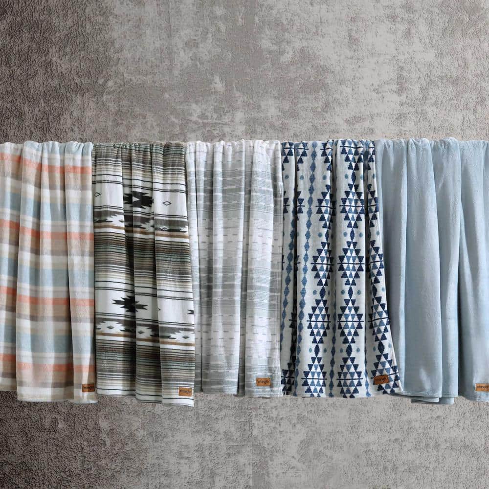 Full Blue and White Reversible Fleece Blanket
