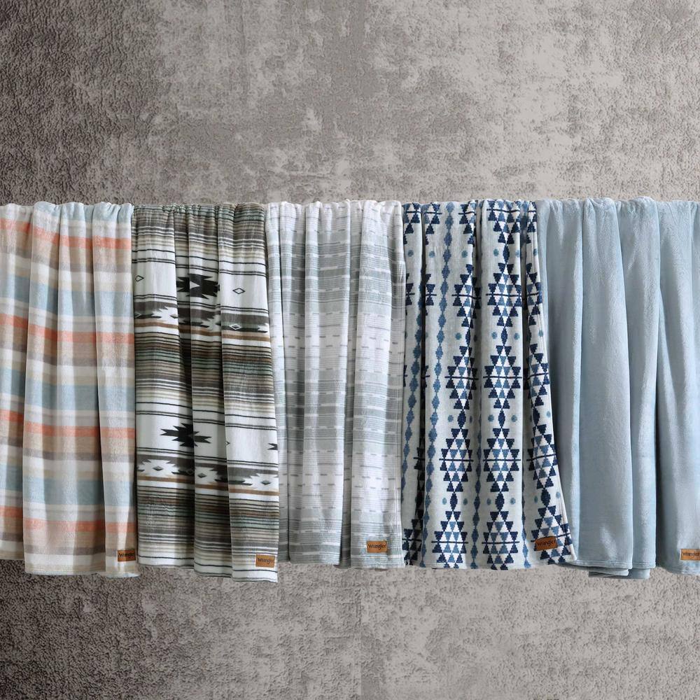 King Blue and White Reversible Fleece Blanket