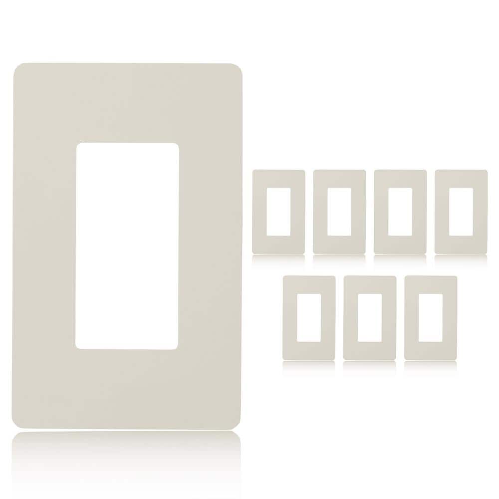 Light Almond 1-Gang Screwless Plastic Decorator Wall Plate