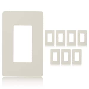 1-Gang Decorator Screwless Wall Plate, GFCI Outlet/Rocker Switch Cover, Single Gang, Light Almond (8-Pack)