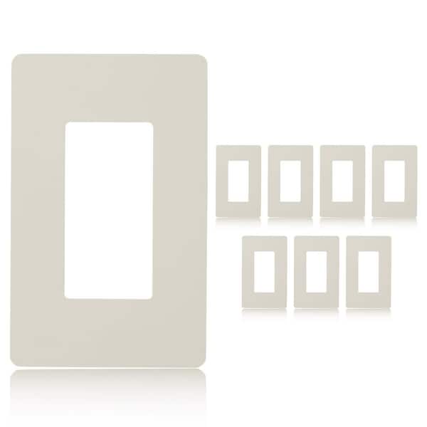 Screwless Decorator GFCI Outlet Covers Rocker Switch Wall Plate 1-5 Gang Almond 