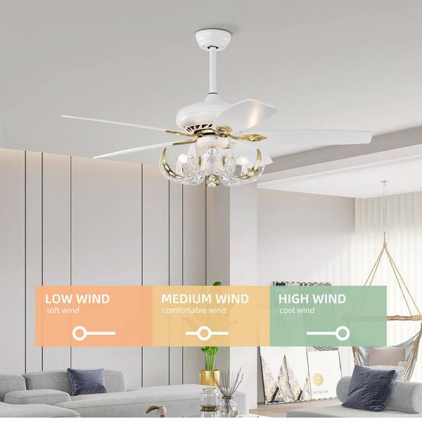 52 in. Smart Indoor/Outdoor White Ceiling Fan with Remote Control