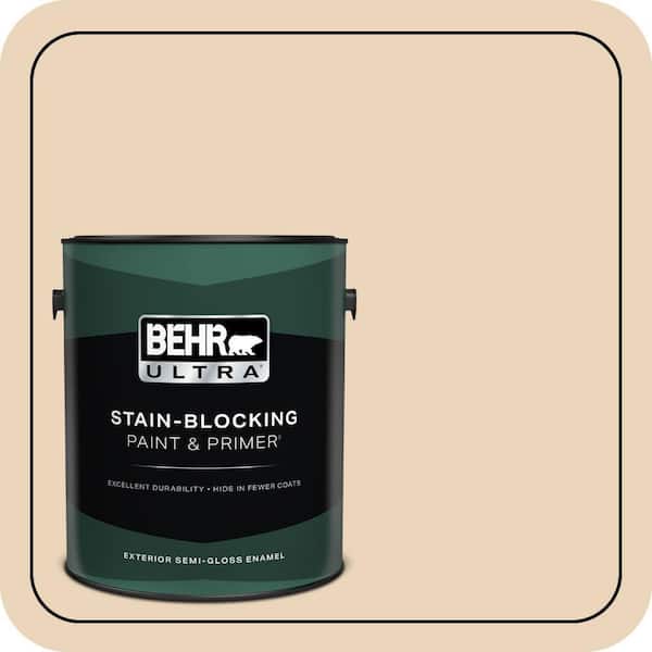 BEHR ULTRA 1 gal. #ECC-52-1 Nevada Sand Semi-Gloss Enamel Exterior Paint & Primer