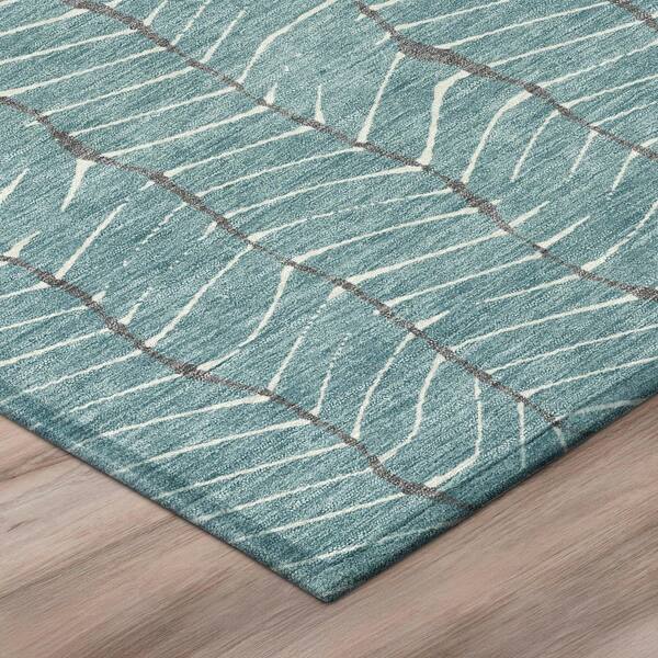 Chantille Machine Washable Indoor/Outdoor Abstract ACN3038 Teal 5 ft. x 7 ft. 6 in. Area Rug