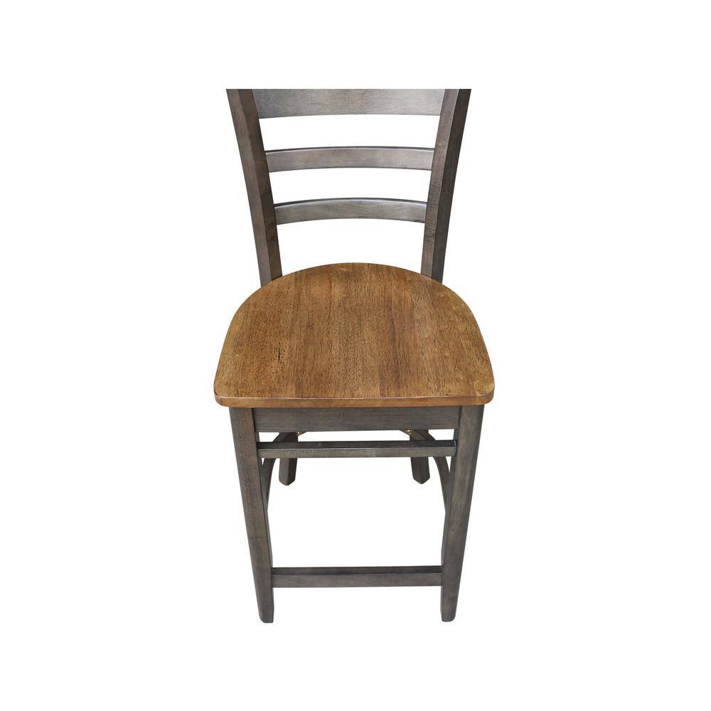 Elegant Emily Black Solid Wood Counter-Height Stool - 24" Seat