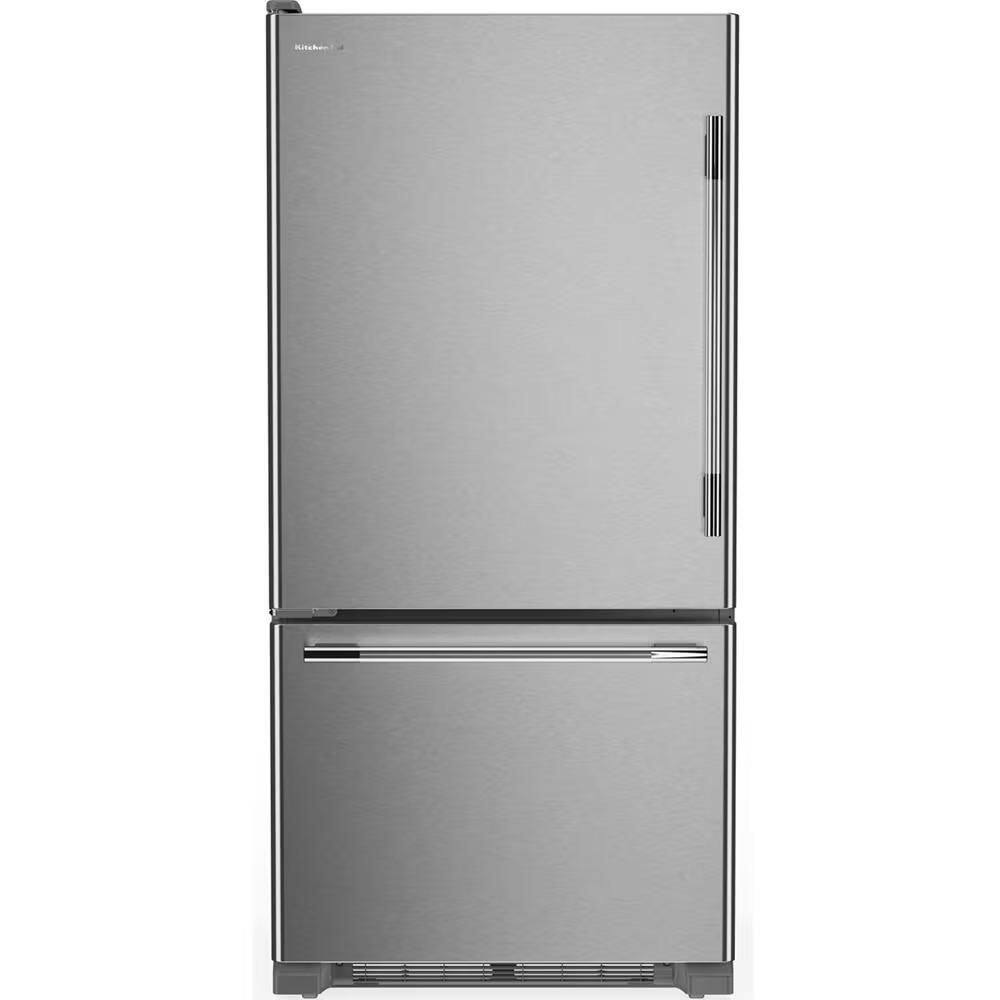 33 in. 22 cu. ft. Standard-Depth Bottom Freezer Refrigerator in PrintShield Stainless with Left Door Swing price history on PriceWatchPro