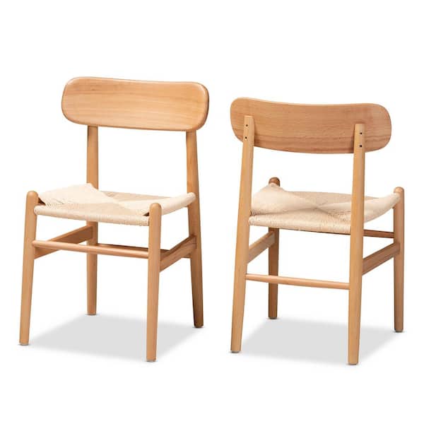 Baxton Studio Raheem Natural Brown Dining Chair (Set of 2)