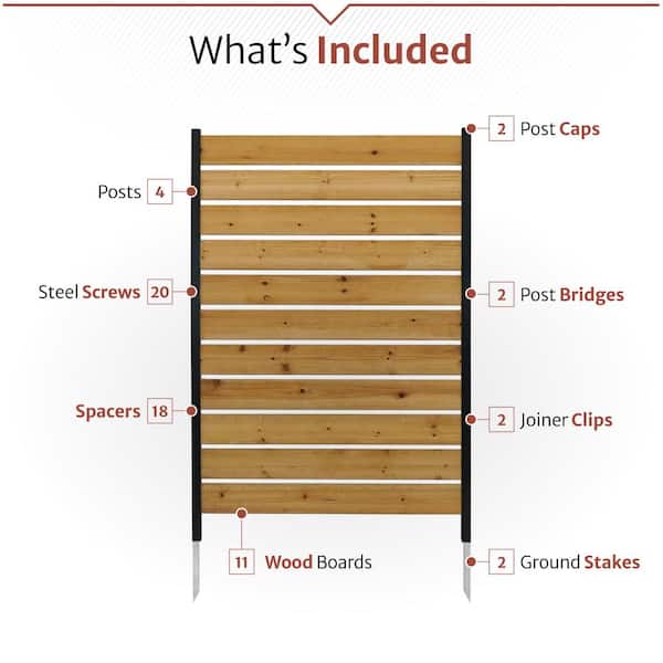 Enclo Privacy Screens Concord 5 ft. H x 3.2 ft. W Cedar Wood Privacy Screen Panel