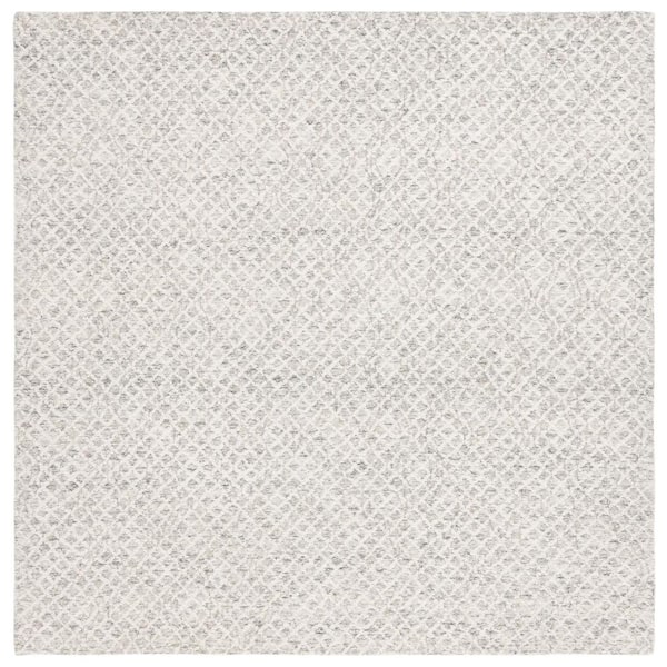SAFAVIEH Ebony Gray/Ivory 6 ft. x 6 ft. Diamond Square Area Rug