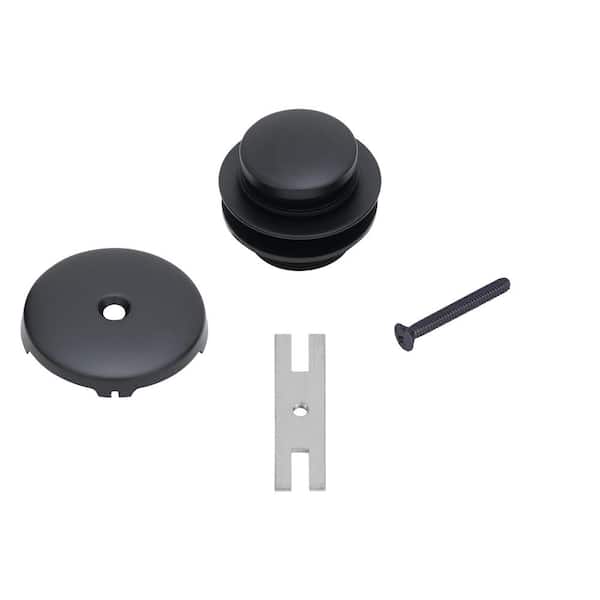 Premier Copper Products Tub Drain Trim and Single-Hole Overflow Cover for Bath Tubs - Matte Black