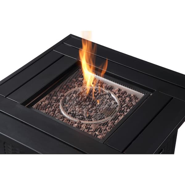 Outdoor Square Black Rattan Style, Make Your Own Outdoor Propane Fire Pit